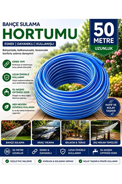 Hortum. Araba Yıkama Bahçe Sulama Balkon Yıkama Hortumu 50 Metre