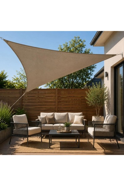 Zenorius Copertina Parasolar pentru Terasa si Gradina, Triunghi, 2x2x2m, Galben
