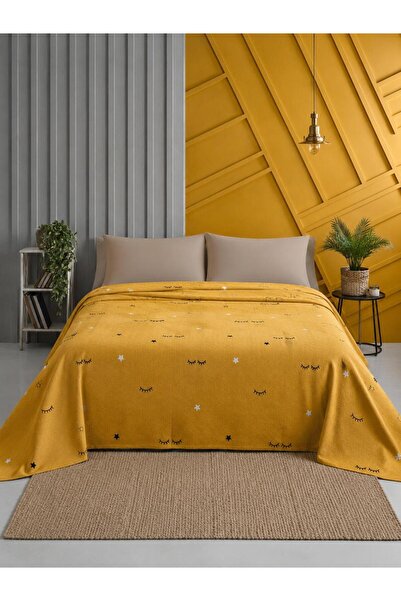 Eponj Home Doğal Pike Baskılı Mega King 260x230cm Dide Sarı