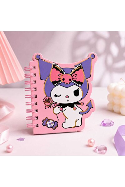 PeriMila Sanrino Kuromi Spiralli Defter Çizgili Özel Kesim Mor Mini Boy