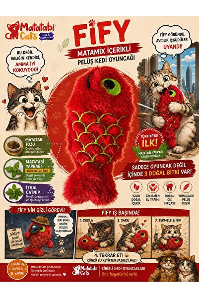 MATATABİ CATS MATAMIX | FIFY Peluş Kedi Oyuncağı Dayanıklı, Kediler İçin Eğle...