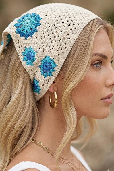 cix short tagline Kadın File Örgü Bandana Yazlık Delikli Triko Saç Bandanası Plaj Uyumlu