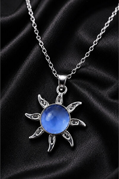 CAXBERN Unisex Blue Detailed Necklace