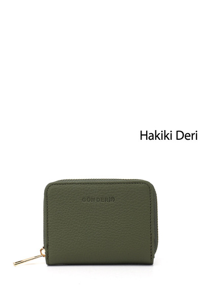 GÖNDERİ(R) Unisex Yeşil Floter Hakiki Deri Dikey Cüzdan