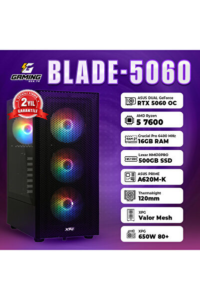 GamingGenTR BLADE-5060 / AMD Ryzen 5 7600 / Asus Dual GeForce RTX 5060 8GB / ...