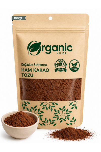 Organic Kiler Ham Kakao Tozu 100 gr - Katkısız Organik Kakao Tozu - Glutensiz