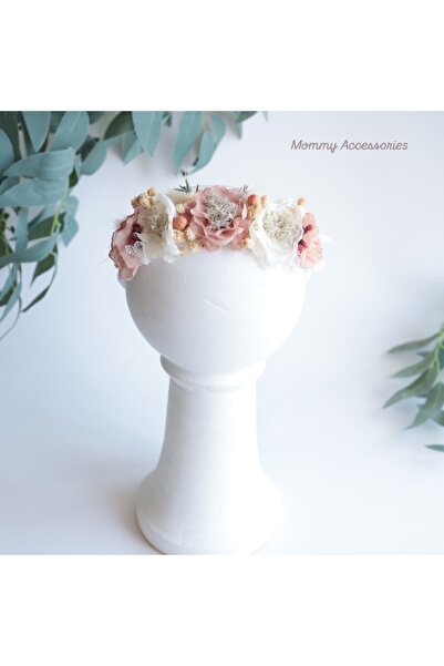 MOMMY ACCESSORIES El Yapımı Şifon Çiçekli Yenidoğan & Bebek Fotoğraf Çekim Bandı