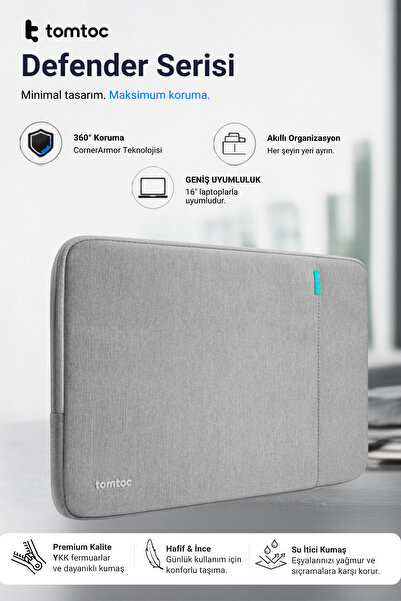 Tomtoc A13F2G2 16 тъмно сив калъф за лаптоп Defender-A13
