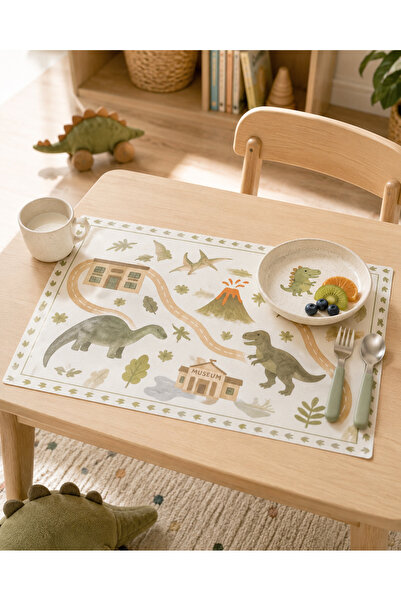 SHG HOME Interactive 2-Piece Placemat for Kids Museum Themed 35X45Cm_