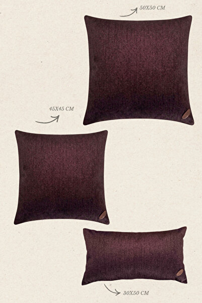 Maison Pactole Soft-Textured Burgundy Filled Cushion -Leto-