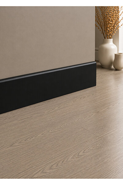 Emek Yapı Laminant Parke Süpürgelik Düz Model 8cm Siyah 25mt 10 Adet