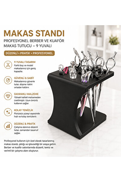 Memania Co Makas Standı – Profesyonel Berber ve Kuaför Makas Tutucu