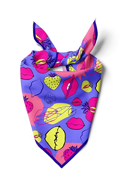 Modabutik G102 Violla Çilek Desenli Bandana