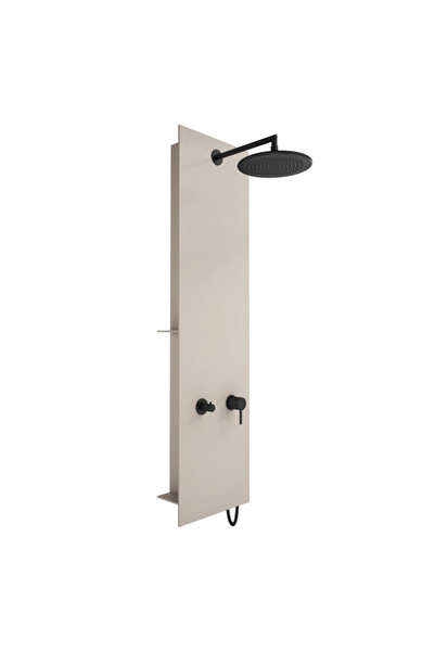 VitrA Origin Duş Sistemi A45806 Masajlı - Bej Cam - Siyah