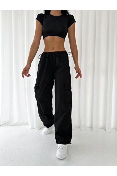 DENİKK Parachute Fabric Soft Textured Loose Cut Trousers