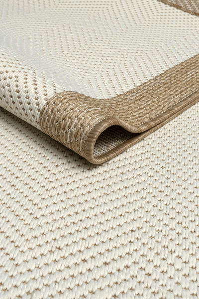 KİLİMİZ TEKSTİL Kolay Temizlenen Yıkanabilir Bordürlü Halı Lux Sisal Plus Öze...