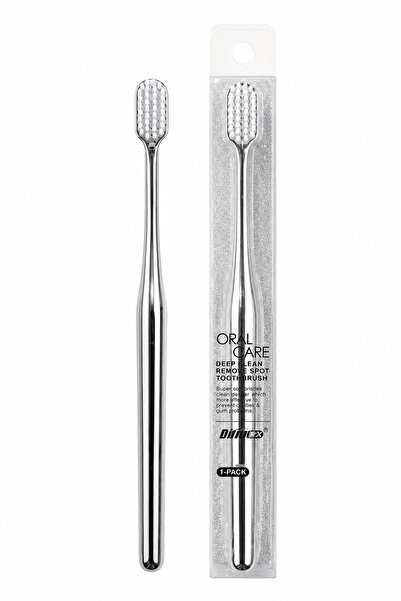 BIJIE Silver Color White Bristle Head Toothbrush (1 Pcs)