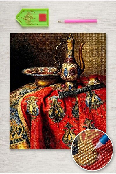 LİVA CRAFT Art & Craft Elmas Mozaik Tablo, 50x40cm İbrik Boncuk Yapıştırma Kiti