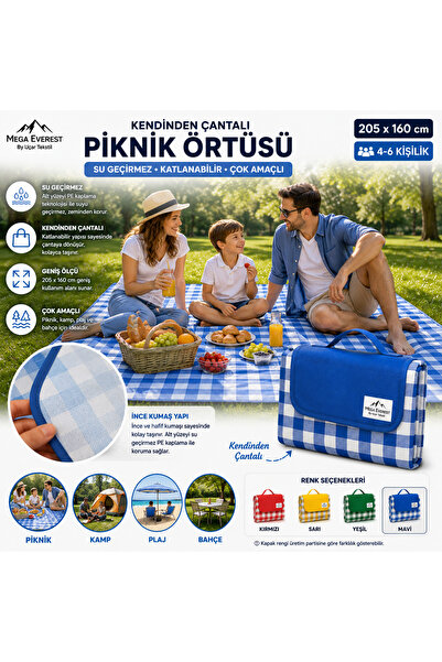 Genel Markalar Kendinden Çantalı Katlanabilir Çok Amaçlı Piknik Örtüsü Kamp M...