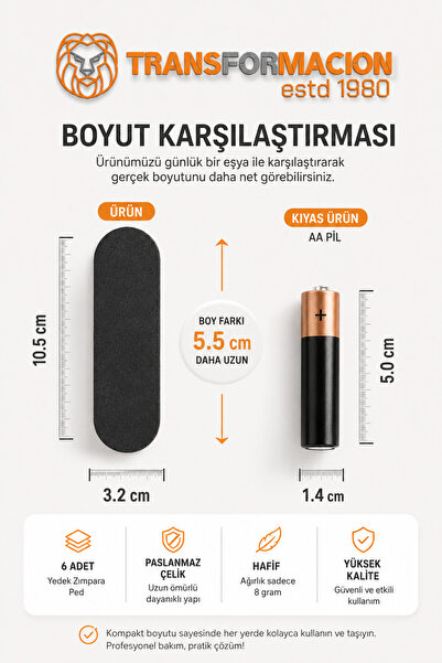 Transformacion 100'lu Yapışkanlı Ayak Törpü Yedeği Seti Pedikür Törpü Kağıdı, 100 Grit Suya Dayanıklı Yedek Topuk Törpüsü 716031