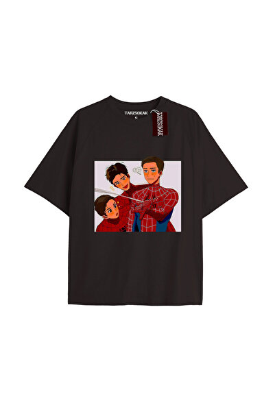 TIMESWASTINGIRL Μπλουζάκι Spider-Man με εκτύπωση εφημερίδας, μοντέλο No Way Home
