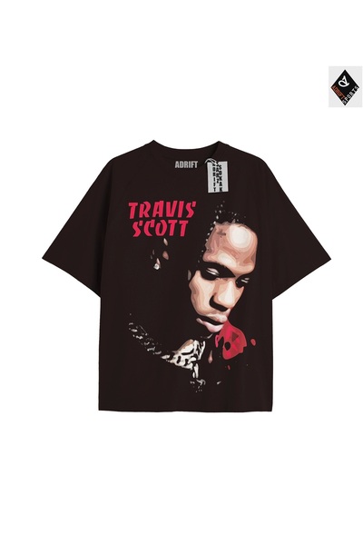 Adrift Tricou unisex oversize negru Travis Scott - Potrivire confortabilă