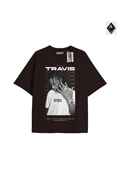 Adrift Travis Scott crna oversize unisex majica - opuštenog kroja