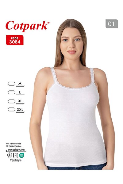 Cotpark Women's 95% Viscose 5% Elastane Undershirt 3084 - White