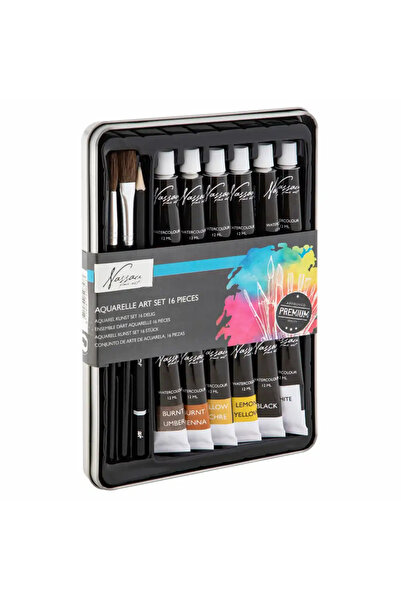 Nassau fine art Set Creative Craft cu 16 piese, culori de acuarelă în cutie m...
