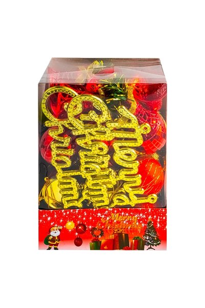OEM Set 28 Globuri Pom Craciun, Rosii