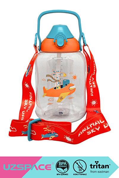 Uzspace 1500ml New Collection Tritan Children's Water Bottle with Strap and H...