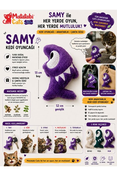 MATATABİ CATS Matamix |   Samy Plush Cat Toy Durable, Fun Toy for Cats