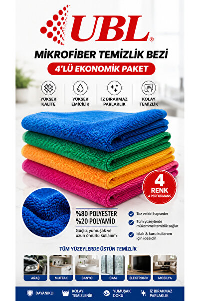 UBL Mikrofiber Bez 4’lü Paket 40x40 57gr