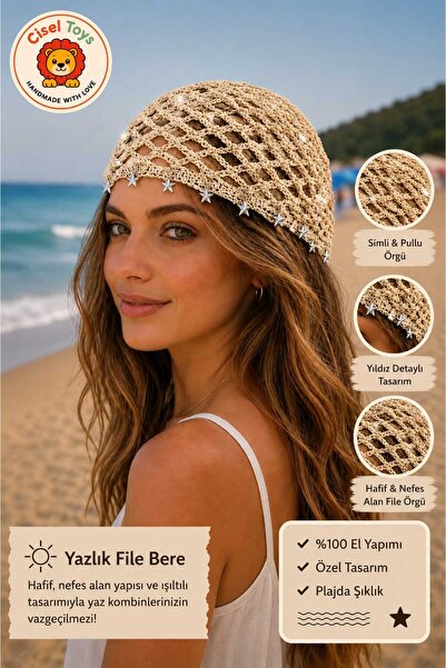 CiselToys Trend Beach Knitted Hair Accessory Net Bandana Silver