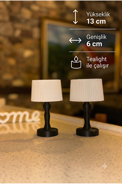 Dezora Home 2'li Dekoratif Mini Abajur Seti – Tealight HEDİYE