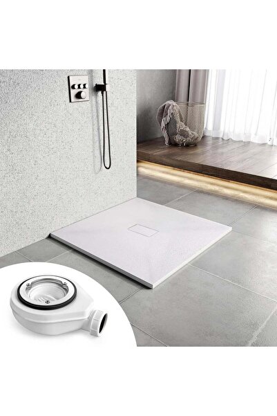 OEM Cadita de dus patrata 90x90 cm, slim 3 cm, alb lucios