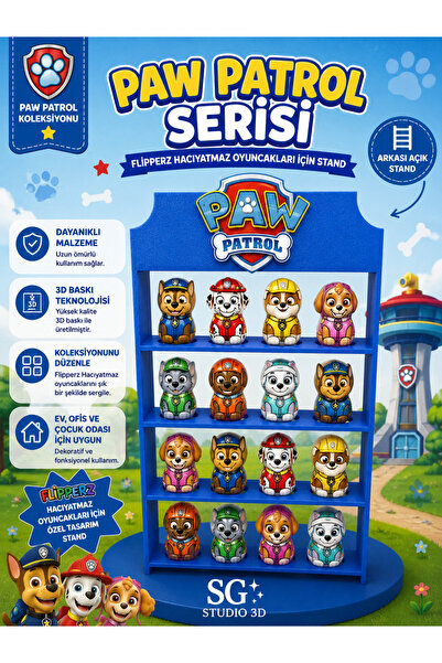 SG Studio Paw Patrol Temalı Flipperz Hacıyatmaz Oyuncakları için Stand Arkası...