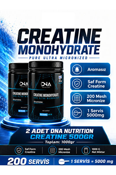 Dna Nutrition Creatine 500gr X 2 Adet (TOPLAM 1000GR - 200 SERVİS)