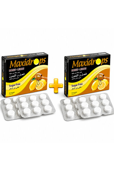 Maxidrops Maxi Drops Honey & Lemon Sugar Free Coating Lozenges - (2X24 Lozenges)