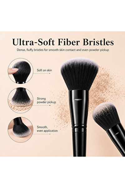 Arabest 54Pcs All In One Makeup Tool Set, Black Brushes, Beauty Sponges, Powd...