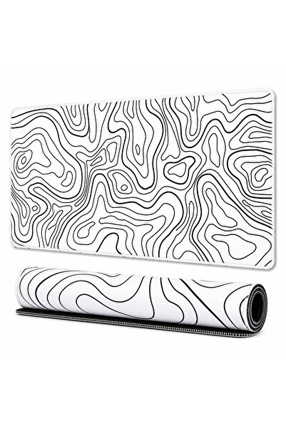 Mcstorey 90x40 XXL Oyuncu Mouse Pad Masa Matı Dikişli Kenar Kaymaz Kauçuk Tab...
