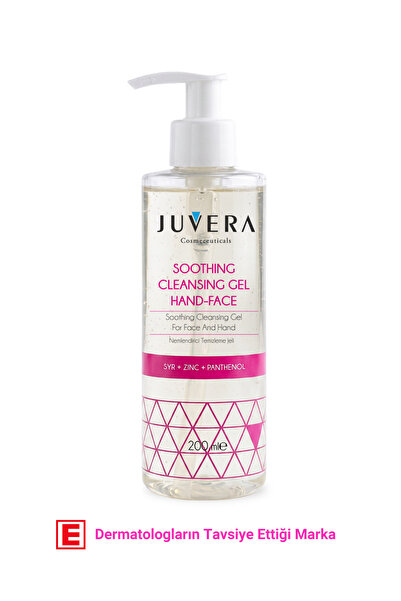 JUVERA Cosmeceuticals Hassas Ciltler Için Yüz Yıkama Jeli | Nemlendirici Etkili Yüz Temizleme Jeli 200 ml