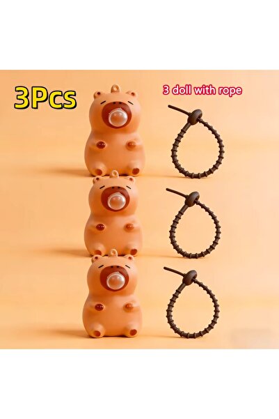 Choice 3Pcs Capybara Doll Pinch Pendant Toys Squeeze Spit Bubble Decompressio...