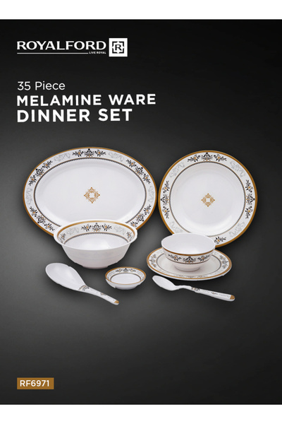 ROYALFORD 35 Piece Melamine Ware Dinner Set- RF6971