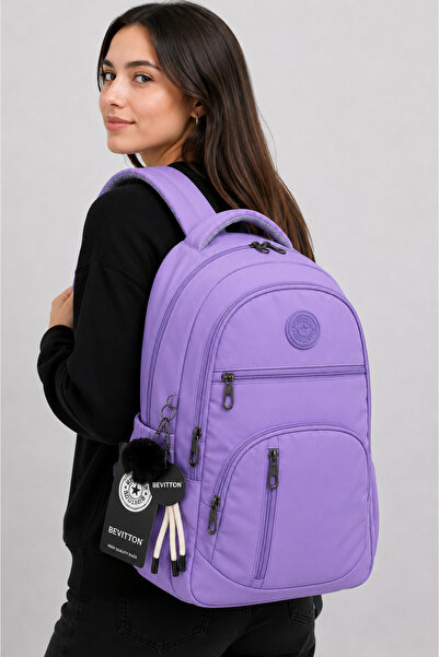 Bevitton Purple Water Resistant Daily Backpack Unisex School Backpack School ...