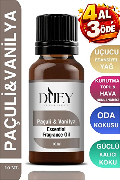 DUEY Paçuli & Vanilya Uçucu Yağ Buhurdanlık Yağı Difüzör Esansı Oda Kokusu Es...