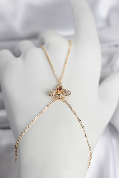 Inure Jewelry Brass Gold Color Fly Model Women's Şahmeran