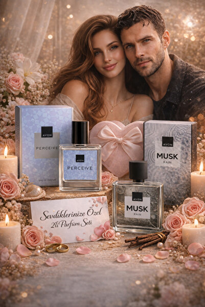 AVON Perceive Kadın Parfüm EDP & Musk Rain Erkek Parfüm EDP Seti