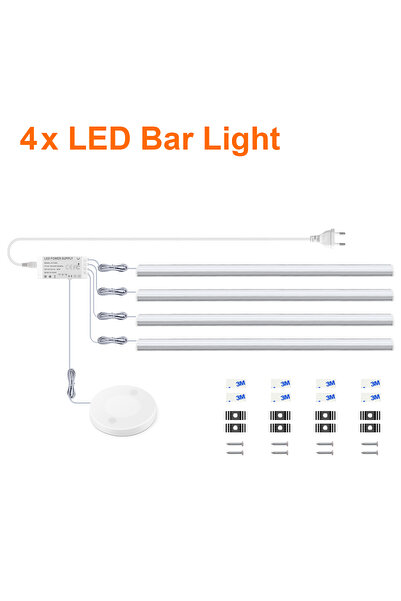 Choice EU Standard Plug 30CM Per LED Cold White 4PCS 1-6Pcs Kitchen LED Under...