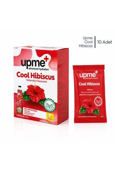 UPME Cool Hibiscus Hibiskus Aromalı İçecek Tozu 10'lu Paket | Vitamin C | Ste...